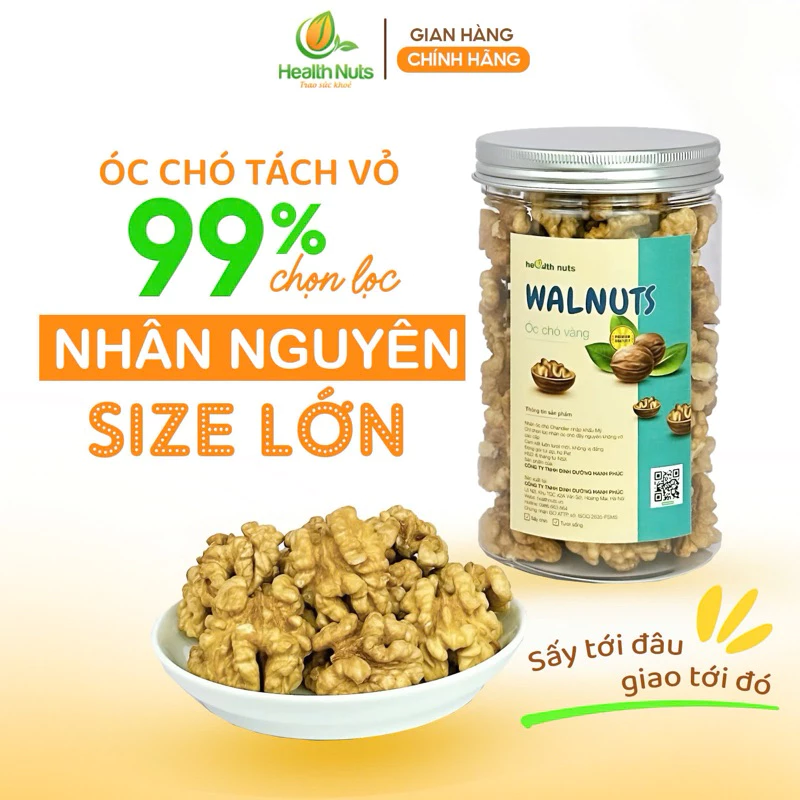 Nhân hạt óc chó Mỹ tách vỏ sấy chín ăn liền, làm sữa