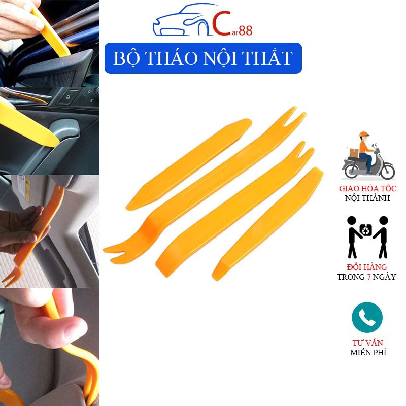 Bộ Dụng Cụ Cậy Taplo Ô Tô 4 Cây - Dụng Cụ Chăm Sóc Sửa Chữa Ô Tô Bằng Nhựa Đa Năng Chống Chày Xước