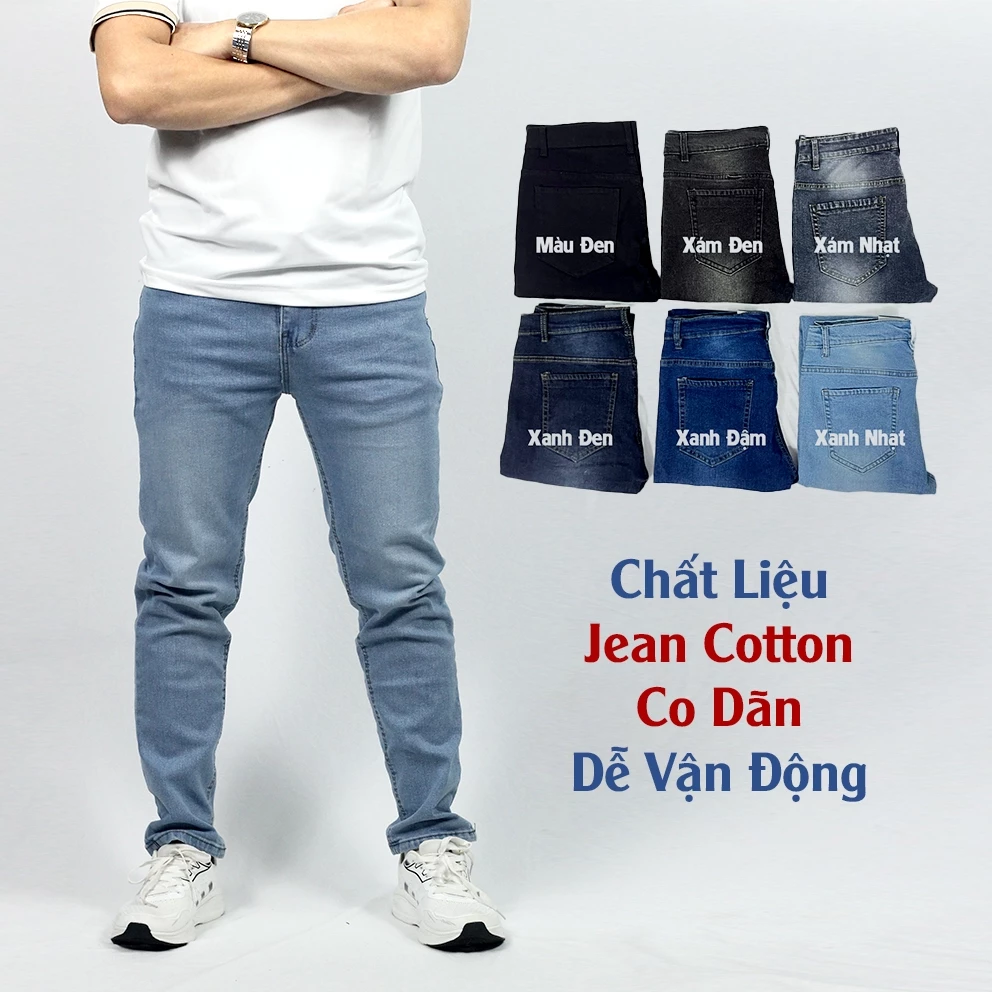 Quần Jean Nam Cao Cấp ANDROMEDA Nhiều Màu Chất Jean Cotton Co Dãn Bền Màu Túi Sâu Dễ Vận Động