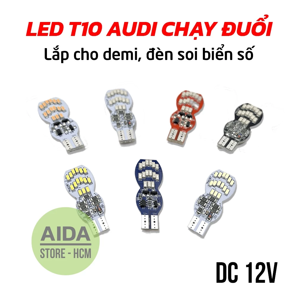LED T10 30SMD AUDI chạy đuổi chip 3014 lắp thay thế cho demi DC12v