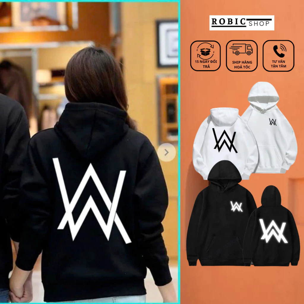 Áo Hoodie AlanWalker Form Rộng Thời Trang Phong Cách Đường Phố Hottrend, Chất Nỉ Bông Thoải Mái Ấm Áp-ROBIG
