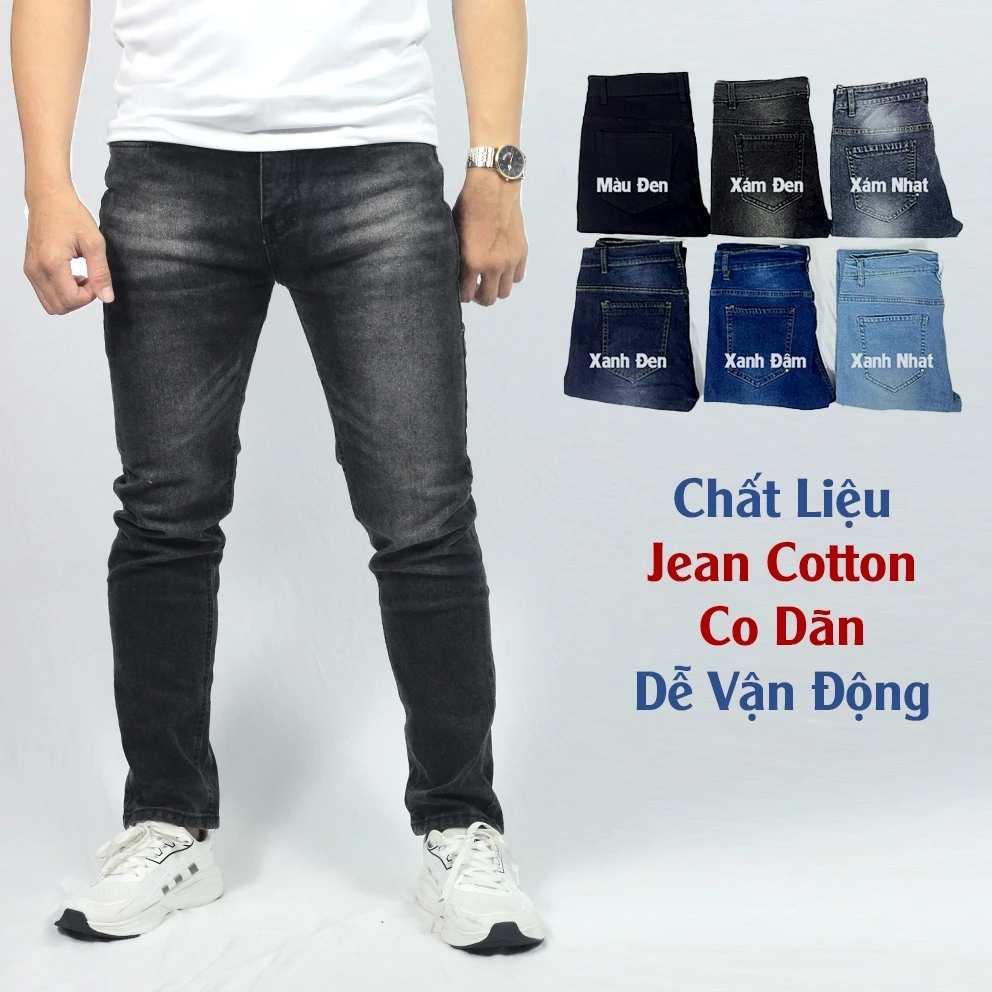 Quần Jean Dài Nam Chất Cotton Co Dãn Cao Cấp Andromeda Nhiều Màu Không Ra Màu Túi Sâu Dễ Vận Động
