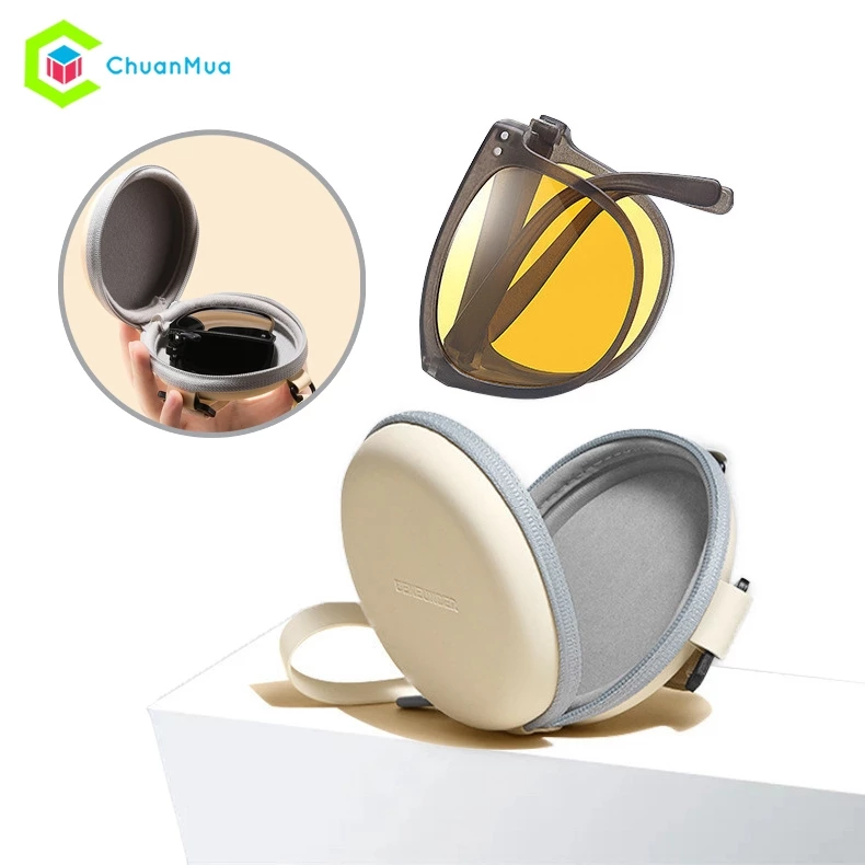 Hộp Đựng Kính Mắt Bằng Vải Nhỏ Gọn Dễ Bảo Quản ( Hộp Đựng Cho Kính Gấp Gọn Có Dây Kéo Tiện Lợi )