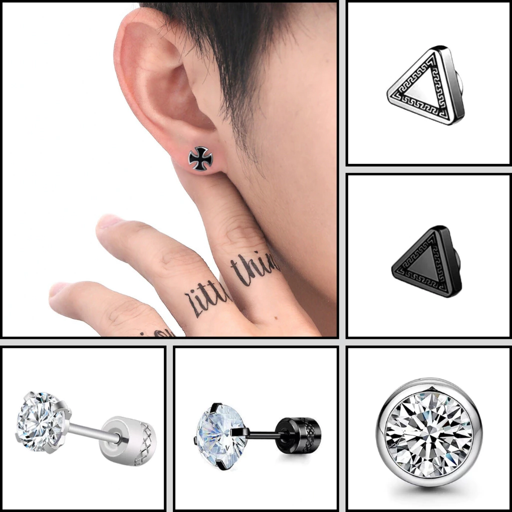 khuyên tai nam boy phố titan không gỉ dạng xỏ cá tính thời trang unisex Gavi trẻ trung ( 1 Chiếc )