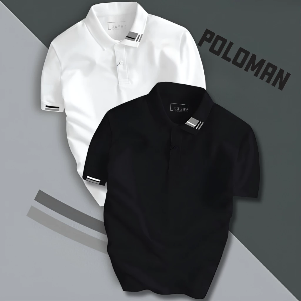 Áo Thun Polo POLOMAN 10 Cổ Bẻ Vải Cá Sấu, Vải Mềm Mịn - Áo Có Cổ Ngắn Tay Thời Trang Nam Nữ, CỔ BẺ