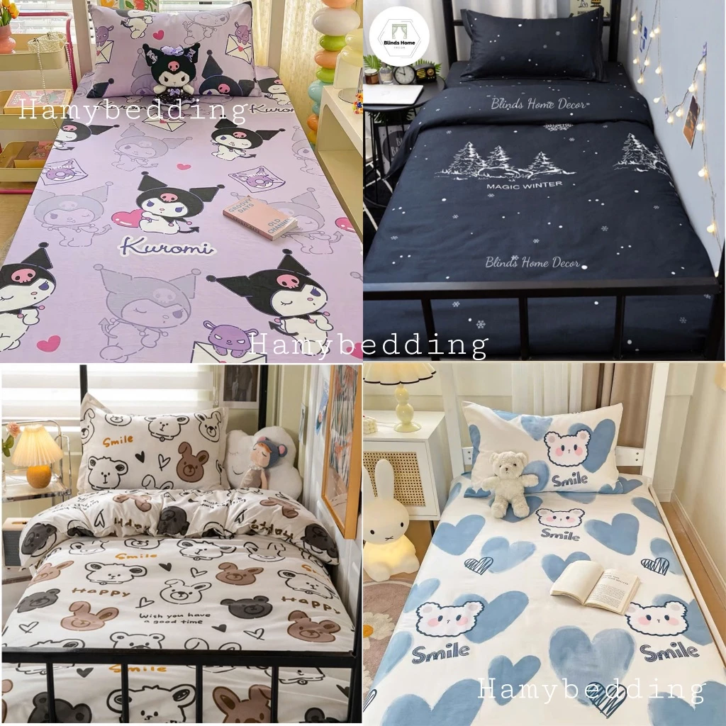 Ga trải giường kí túc xá tặng kèm 1 vỏ gối + 1 vỏ ôm , dùng cho giường tầng , giường đơn