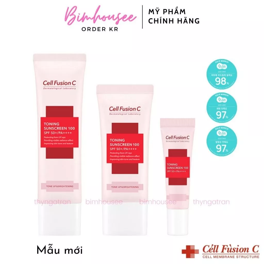 [Mới] [Bill Hàn] Kem chống nắng Cell Fusion C TONING SUNCREEN 100 SPF 50+, PA++++