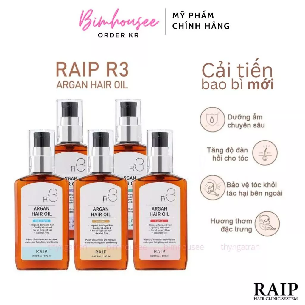 [Có bill] Dầu dưỡng tóc Argan oil Raip R3