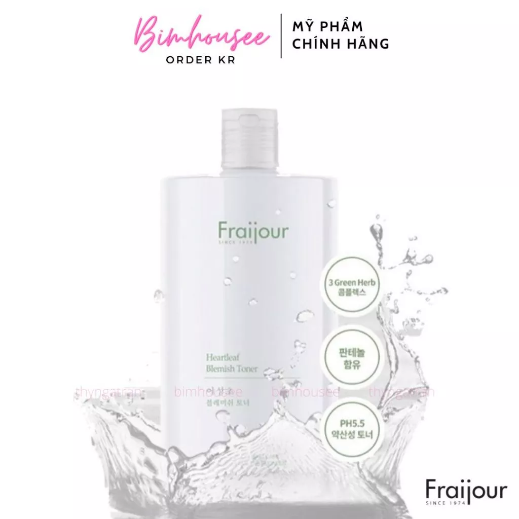HSD 23/02/2027 Toner diếp cá Fraijour Heartleaf Blemish cho da mụn da nhạy cảm 500ml