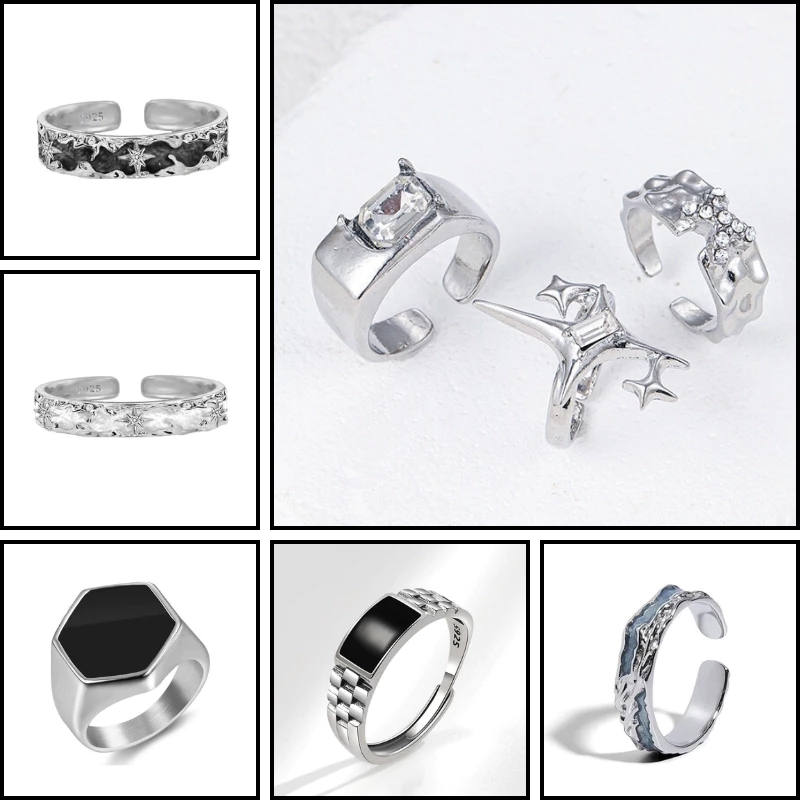 Nhẫn titan không gỉ nam mạ bạc thời trang Gavi Accessories thiết kế nhiều kiểu dáng dễ dàng phối đồ - Nhẫn Tổng Hợp