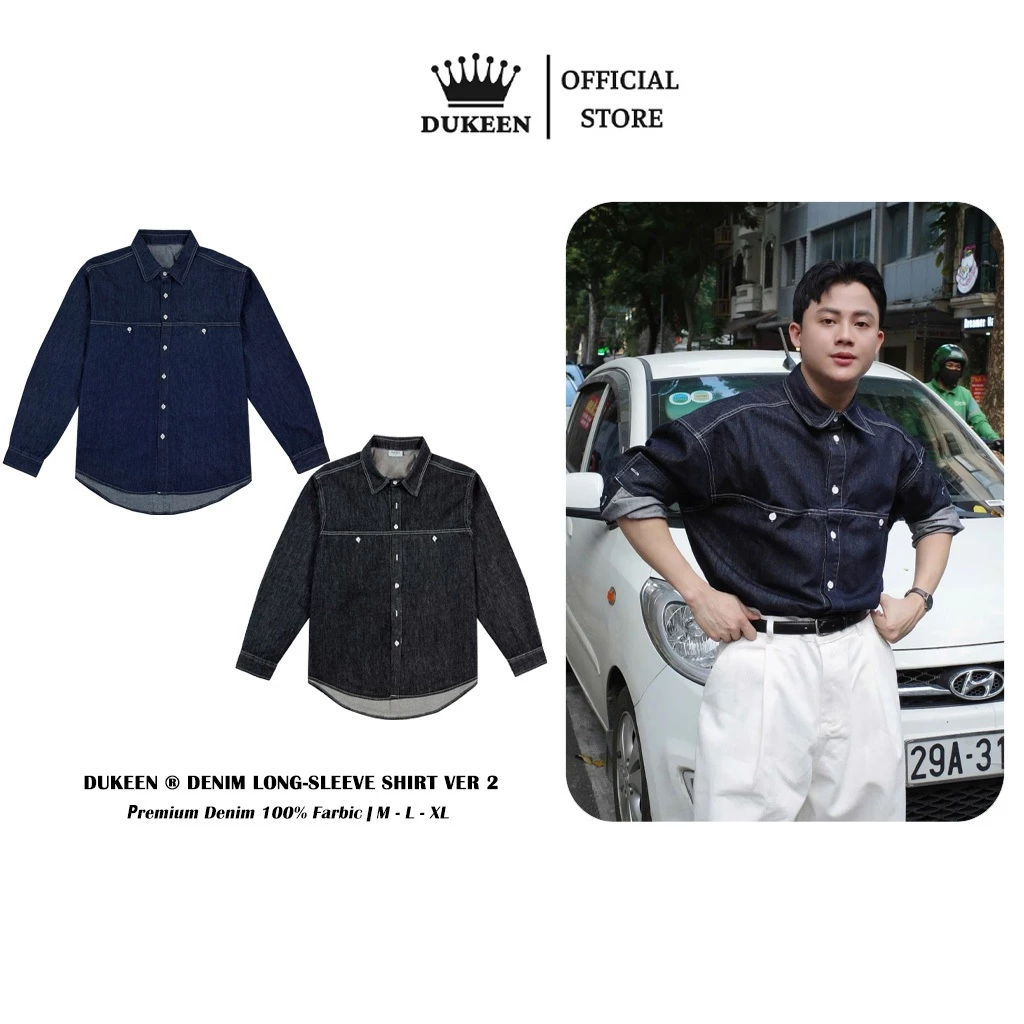 Áo Sơ Mi Denim Dài Tay Nam Nữ Basic Local Brand Dukeen SM063