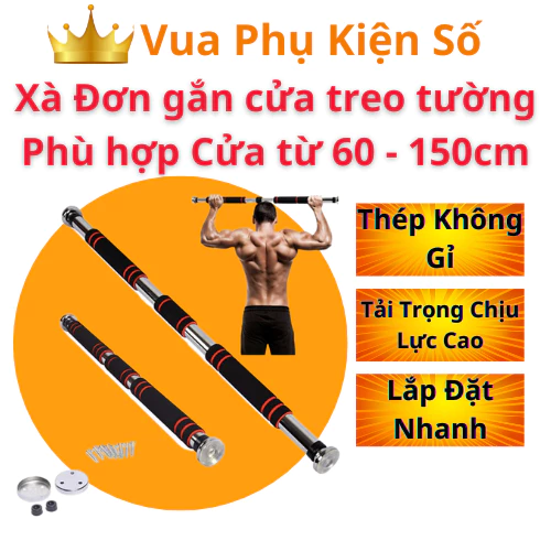 Xà đơn gắn cửa treo tường đa năng 60-150cm - Thanh xà đơn Tập gym tăng cơ bắp - Đa năng tập tại nhà