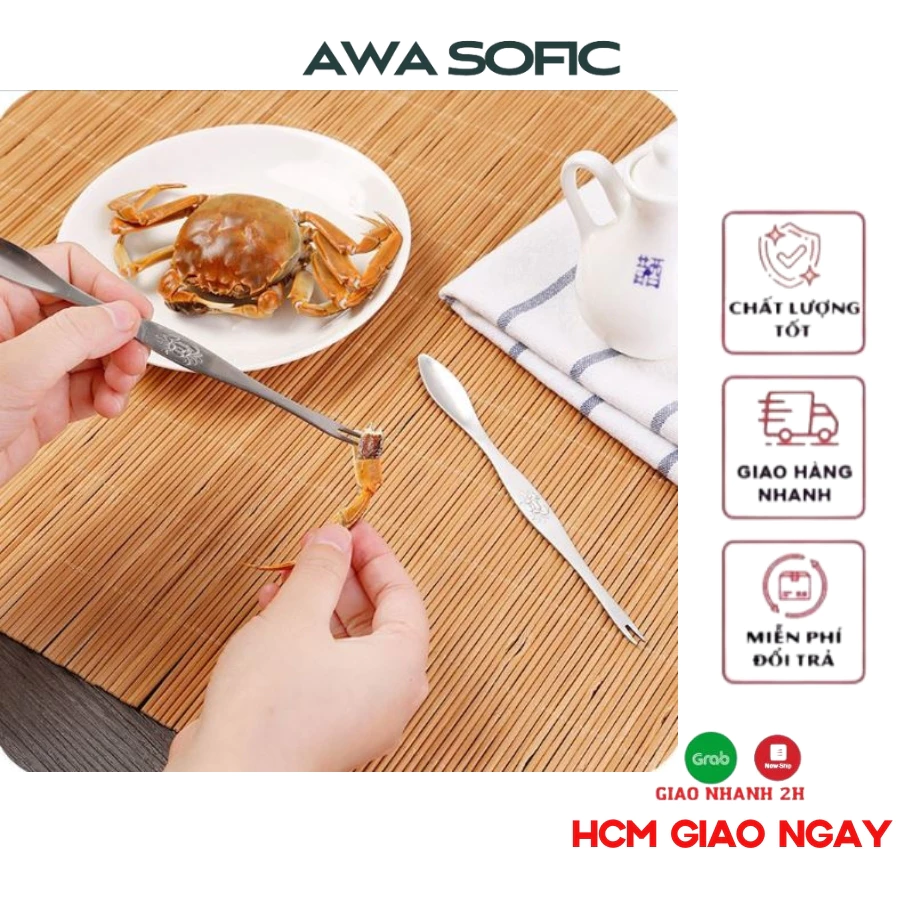 Dụng Cụ Lấy Thịt Cua Ghẹ Inox 304 - Gõ thị Hải Sản Thép Không Rỉ 2 Lớp Dày