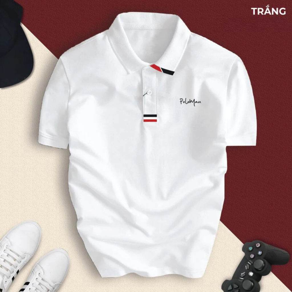 Áo Polo POLOMAN 14 Cổ Bẻ Vải Cá Sấu, Mềm Mịn Mát - Áo Thun Polo Có Cổ Thời Trang Nam Nữ, CỔ XÉO