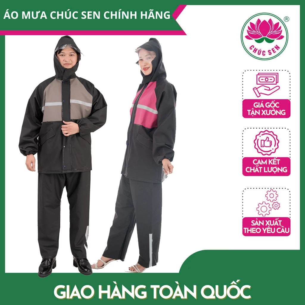 Bộ áo mưa dệt kim phản quang chuyên đi biển,chống bão - phối màu thời trang - chất liệu cao su đúc