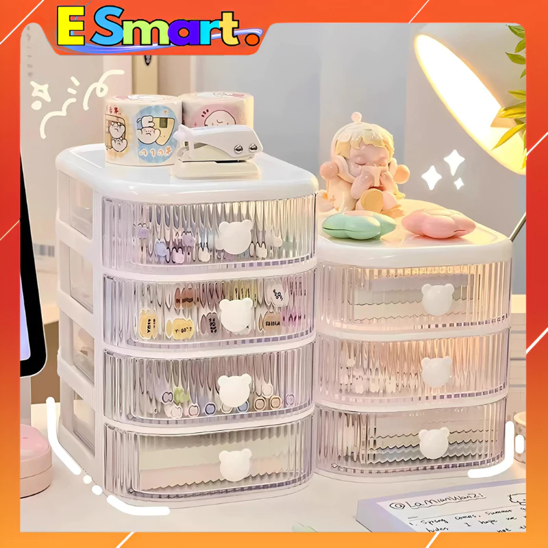 Tủ Đựng Đồ Đa Năng 3-4-5 Tầng Để Bàn Có Ngăn Kéo - Hộp Đựng Mỹ Phẩm, Đồ Decor Bàn Làm Việc, Góc Học Tập Đẹp Và Tiện Dụng