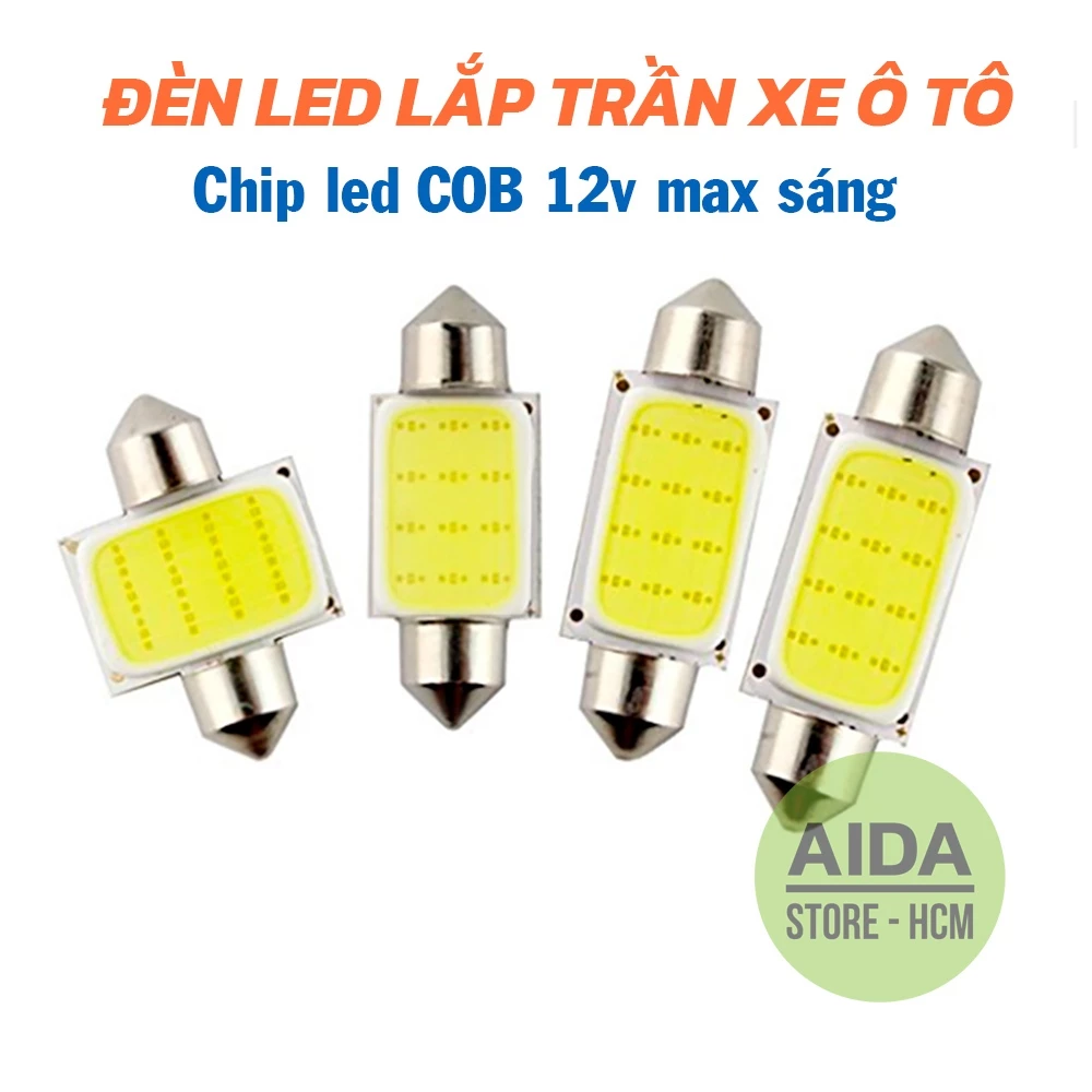 01 bóng đèn LED trần xe ô tô 12SMD COB 3w 12v