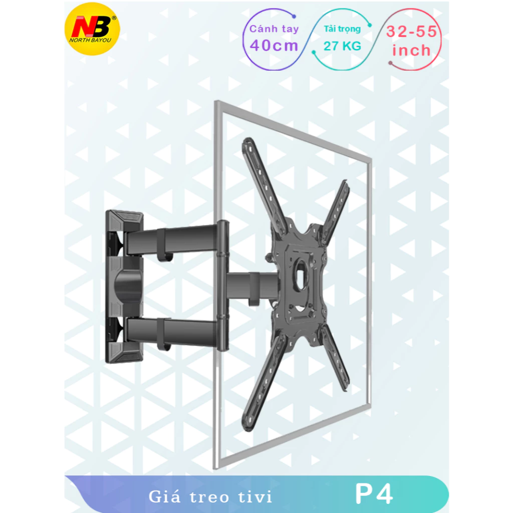 E85 - Giá treo màn hình máy tính Xoay đa năng - Xoay trái/phải  - [Tivi 32 -65 inch] [Cao Cấp hơn NB – P4]
