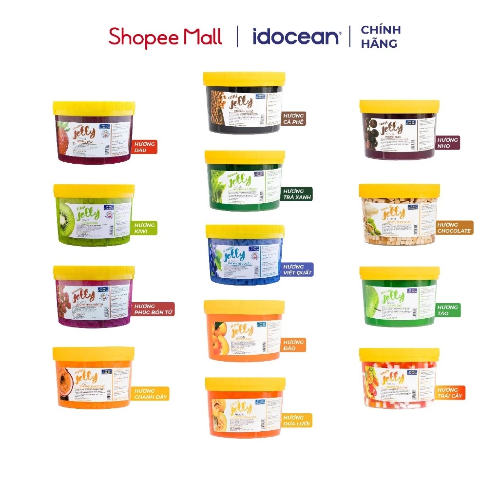 Thạch Trái Cây Hùng Chương 2.2KG (Thạch Jelly, Thạch Jelly Trái Cây, Thạch Rau Câu, Jelly Thạch, Topping Trà Sữa)