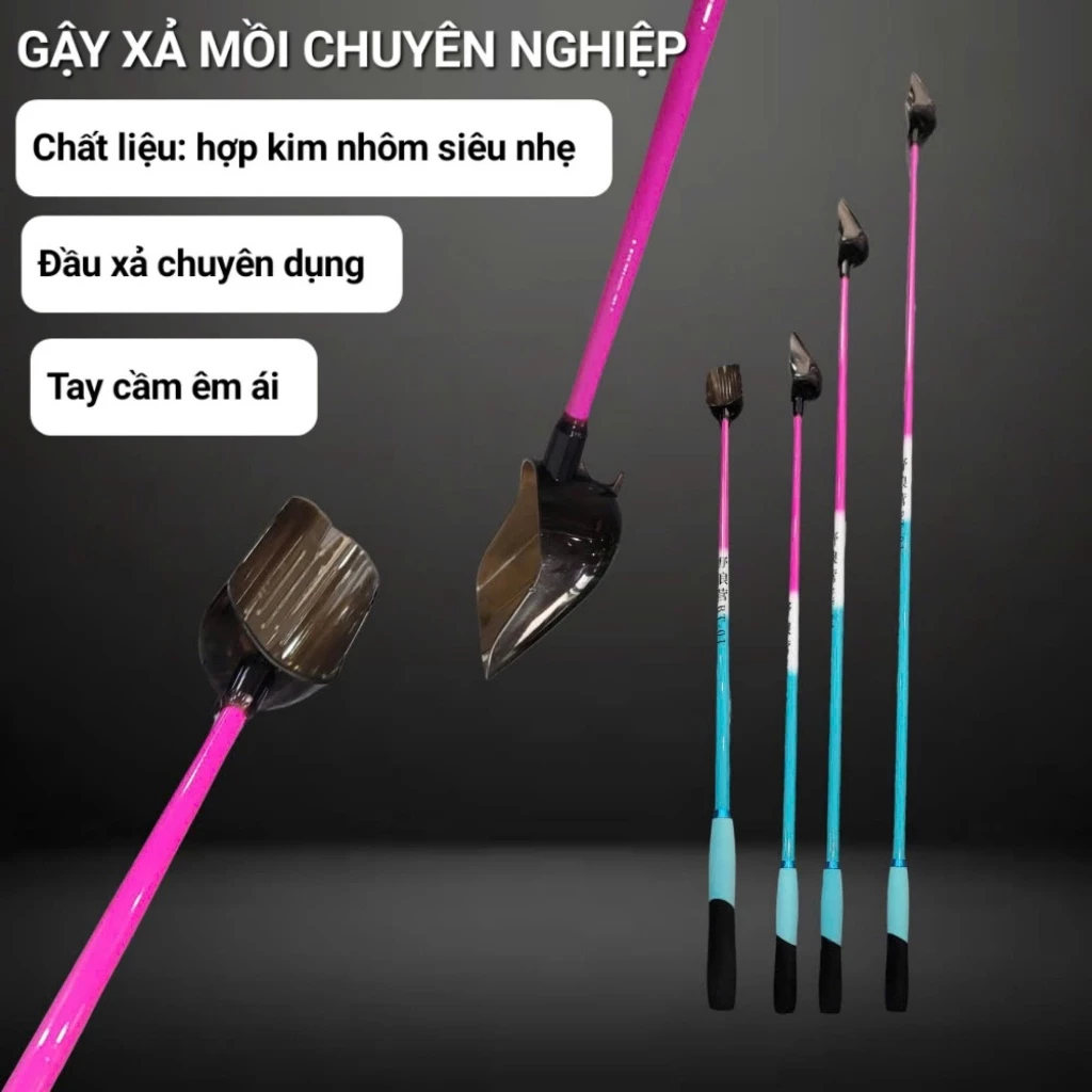 Gậy xả mồi Carbon, muỗng vẩy mồi câu cá cao cấp, xả hạt câu đơn, câu đài, môi xả mồi carbon