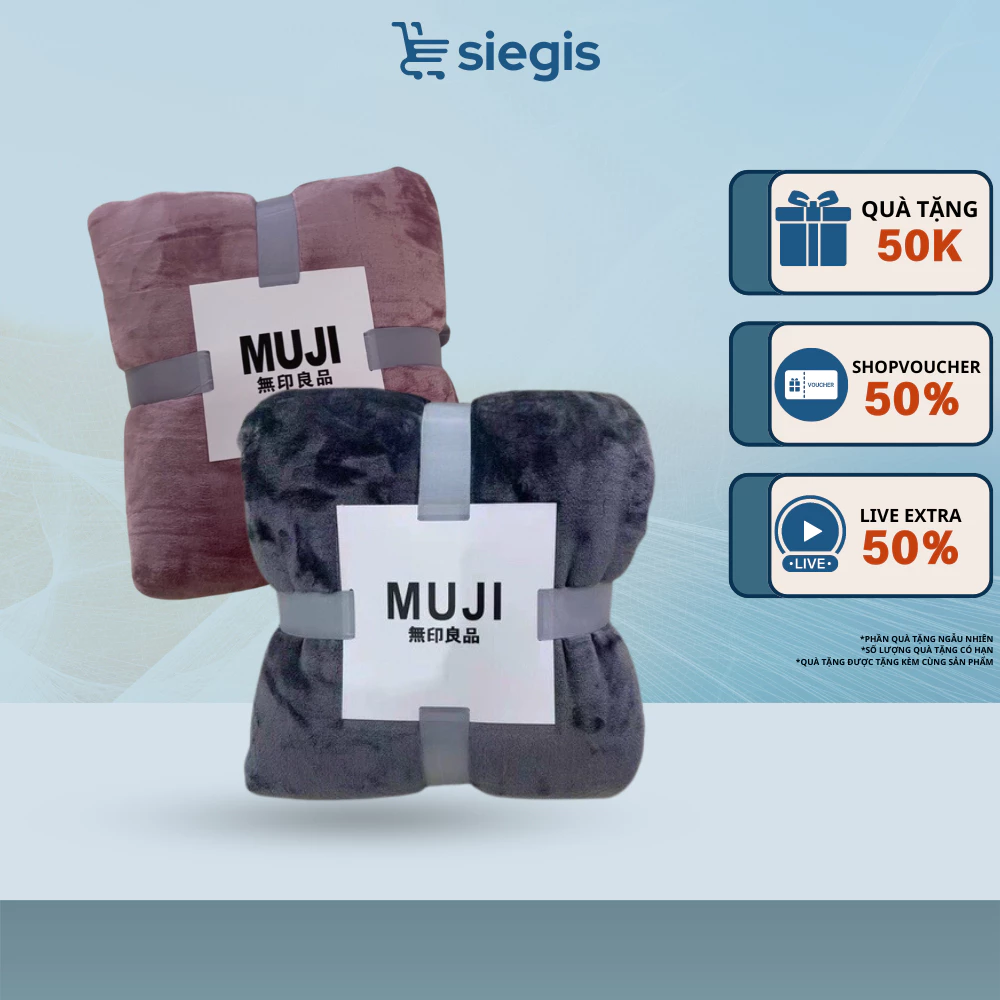 Chăn Lông Tuyết SIEGIS 2 Lớp Cao Cấp Chất Liệu Lông Tuyết Siêu Mềm Mịn Kích Thước 2m x 2m3 Tiện Lợi