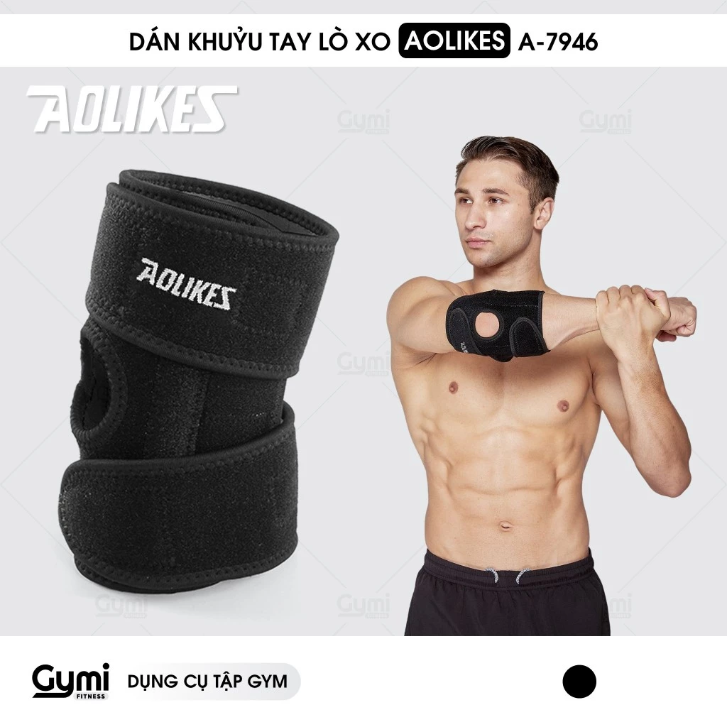 Đai Cuốn Bảo Vệ Khuỷu Tay Lò Xo Aolikes A-7946 - Đai Dán Khuỷ Tay Thể Dục Thể Thao Chính Hãng - AL7946