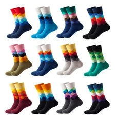 Tất công sở sắc màu họa tiết karo phối màu trẻ trung năng động chất liệu cotton mềm thoáng khí