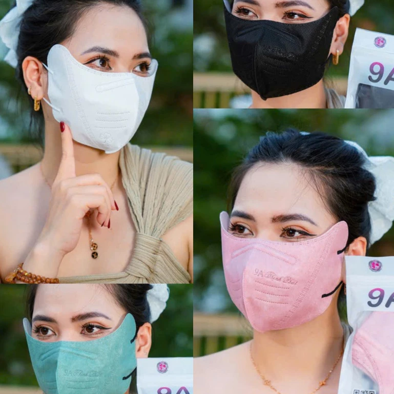 SÉT Khẩu trang toàn mặt 9A Thịnh Phát  4 lớp vải PP không dệt và lớp vải kháng khuẩn Thịnh Phát 9A Kiểm hàng
