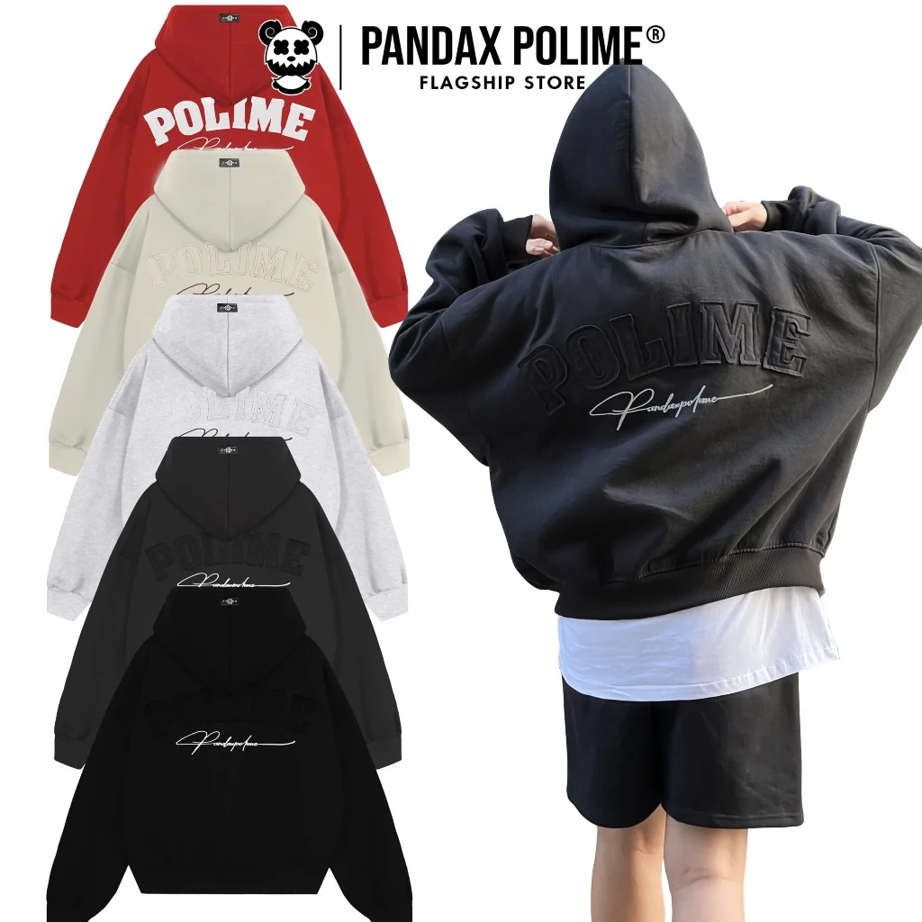 Hoodie boxy zip vải 2 da áo khoác nỉ hai lớp khoá kéo chống nắng form rộng ngắn nam nữ unisex local brand pandax polime