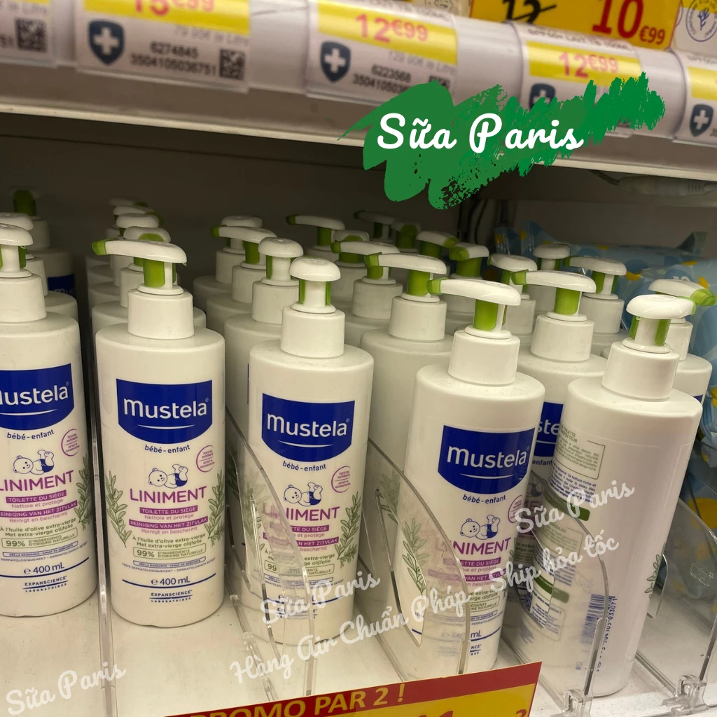 Dung dịch vệ sinh thay bỉm Liniment của Mustela 400ml ngăn ngừa hăm tã, thông thoáng, giúp bé ngủ ngon_Sữa Paris Aderma