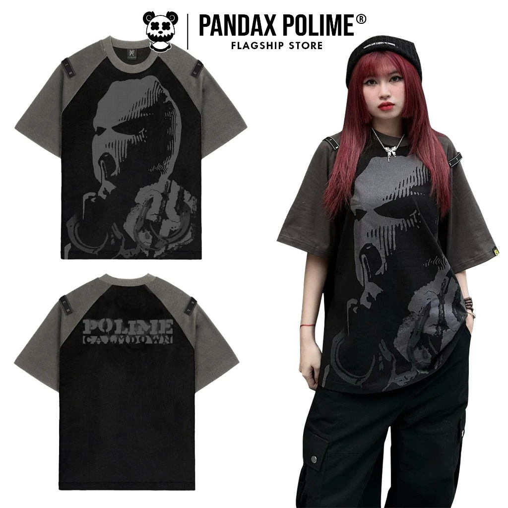 Áo thun raglan nam local brand tay lỡ Pandax polime calm down chính hãng unisex form rộng big size cotton phối màu