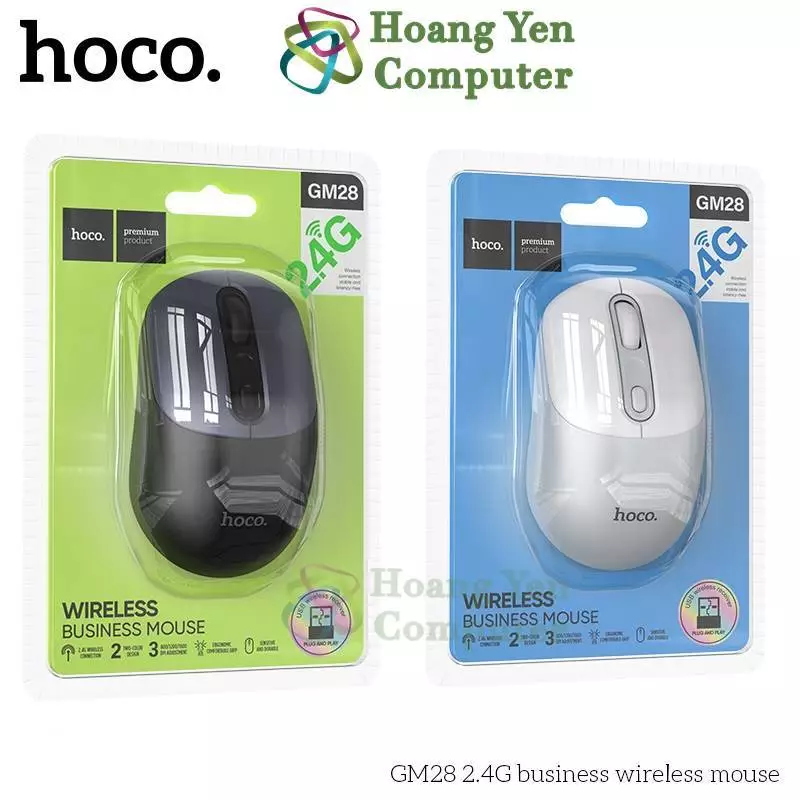 Chuột Không Dây HOCO GM28 - 1600DPI, 4 Nút, 2.4Ghz Cho PC, Laptop - Chính hãng Hoco - Hoàng Yến Computer