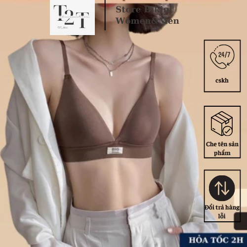 Áo Ngực Nữ Không Gọng Đệm mỏng Cotton ôm ngực tự nhiên  AV.04