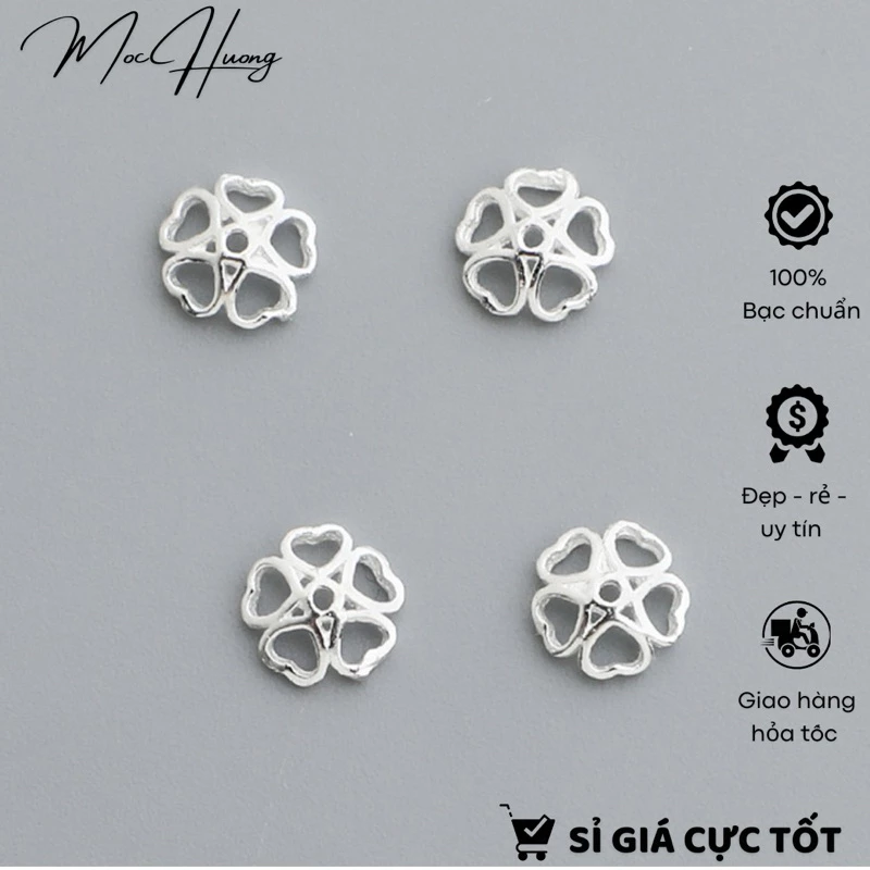 [S925] Set 2 Charm bạc ốp cánh hoa - TH201 MOCHUONG JEWELRY