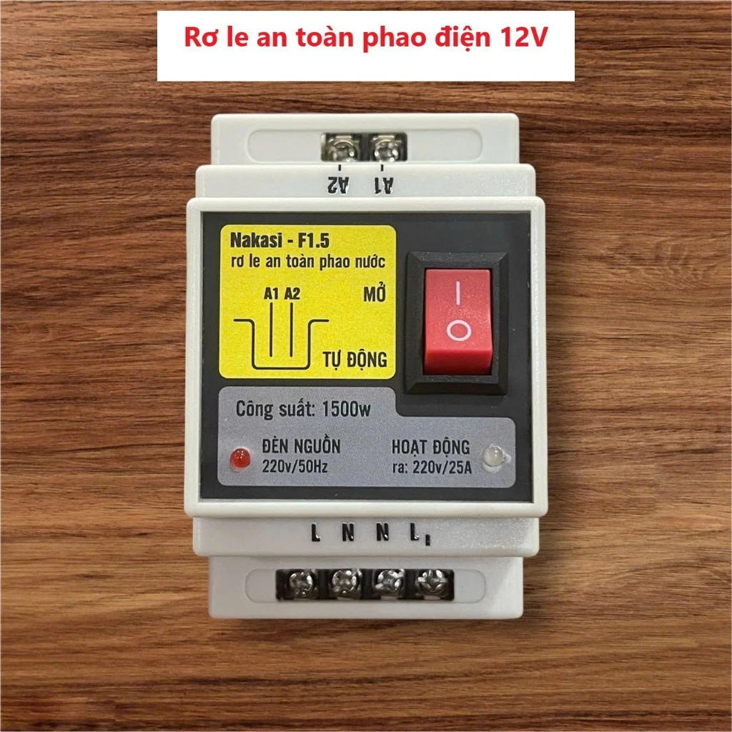 Rơ le an toàn 12V cho phao điện máy bơm nước - Chống giật chống tràn chống cạn bồn nước, téc nước