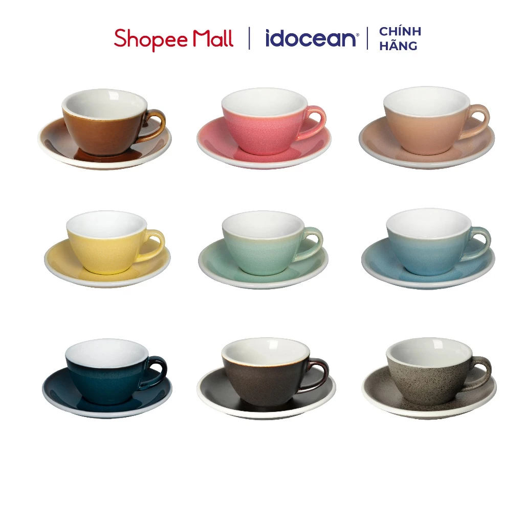 Ly Cà Phê Egg 200ml Cappuccino Cup & Saucer (Màu Potters) - Loveramics
