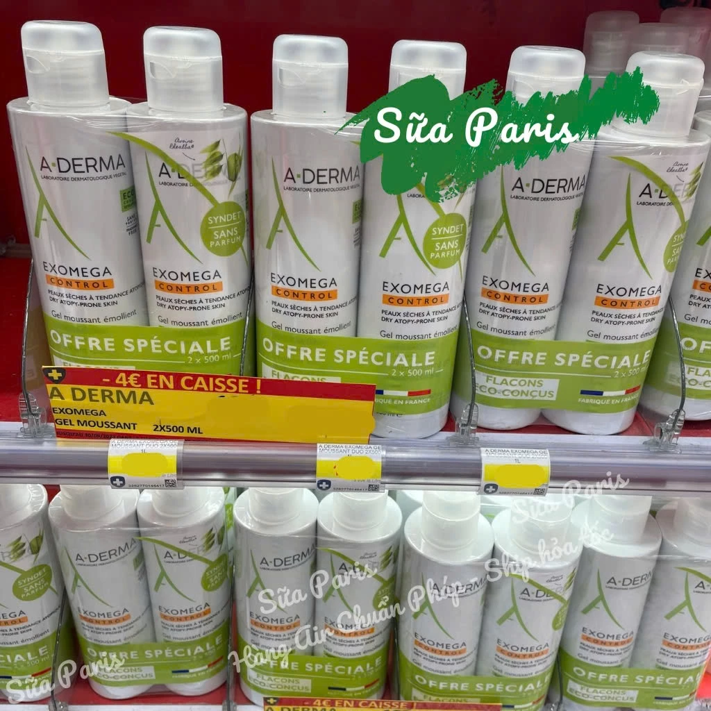 Sữa tắm Aderma Exomega Control dành cho bé có làn da khô, rất khô, da nhạy cảm_Sữa Paris Aderma