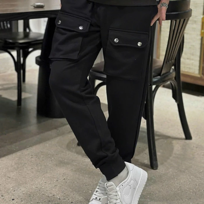 Quần jogger dài Nỉ Nam chất vải nỉ umi thêu túi hộp nắp cúc bạc hai bên đùi ống bo basic boy phố mã dsqtuihop