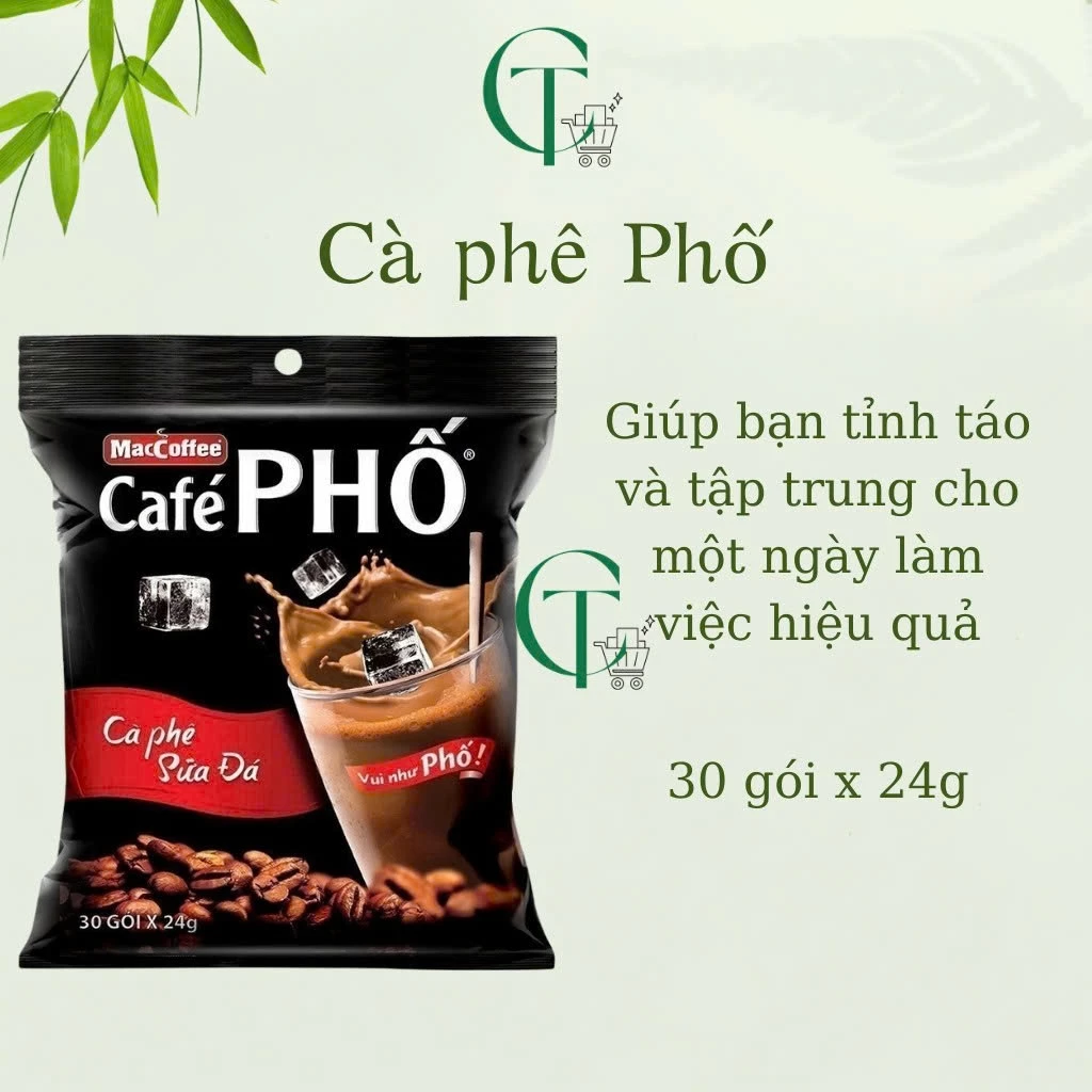 Cà phê Phố Sữa Đá - MacCoffee (túi 30 gói x 24g)