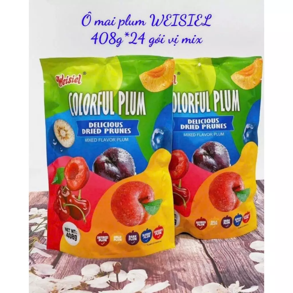 Ô Mai Mix 6 Vị Việt Quất, Cherry, Mận, Mơ, Thanh Mai, Mận Xanh PLUMS 408gr