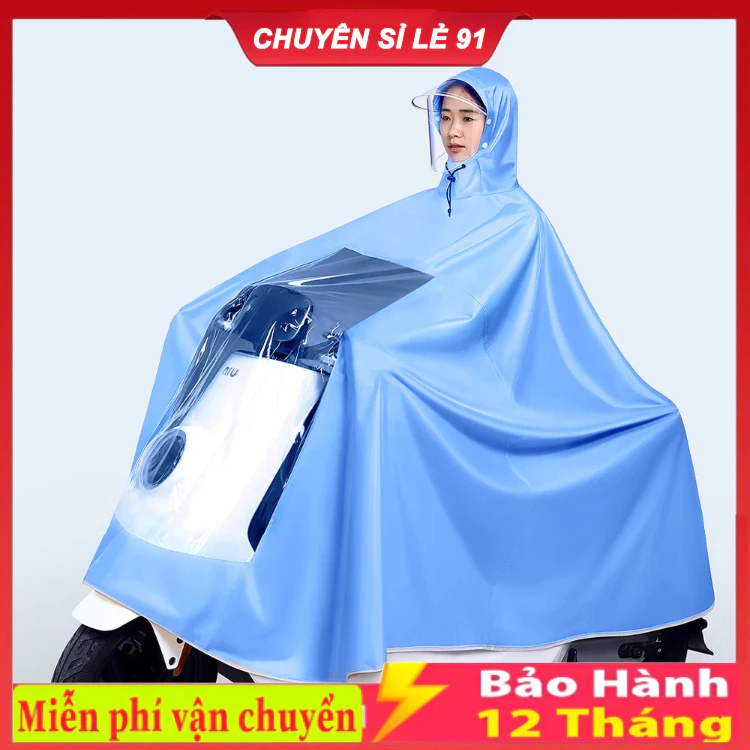 Áo mưa trong suốt có kính che mặt thiết kế thời trang cánh dơi 1 đầu + 2 đầu loại dày Hàn Quốc cao cấp