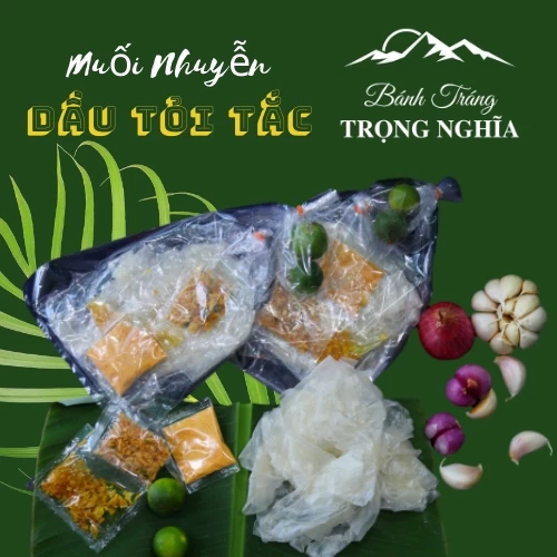 Bánh Tráng Muối Nhuyễn dầu tỏi tắc Trọng Nghĩa