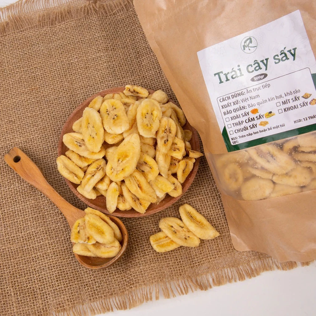 250Gr Chuối sấy giòn   Mẹ Rô. Có hồ sơ công bố, xuất hóa đơn công ty đầy đủ