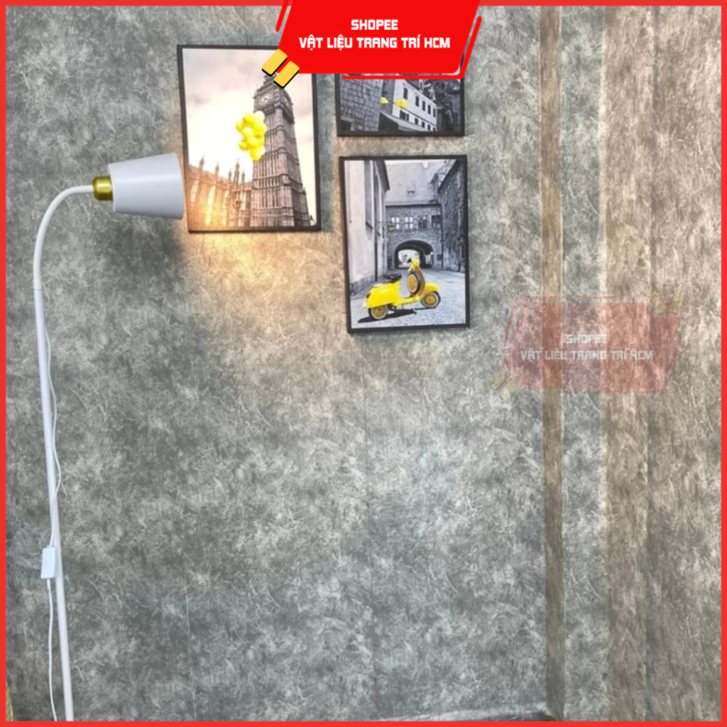COMBO 10/9/8/7/6 Giấy dán tường giả xi măng cuộn 10m [FREE_SHIP] - 10m decal dán tường giả xi măng có keo sẵn