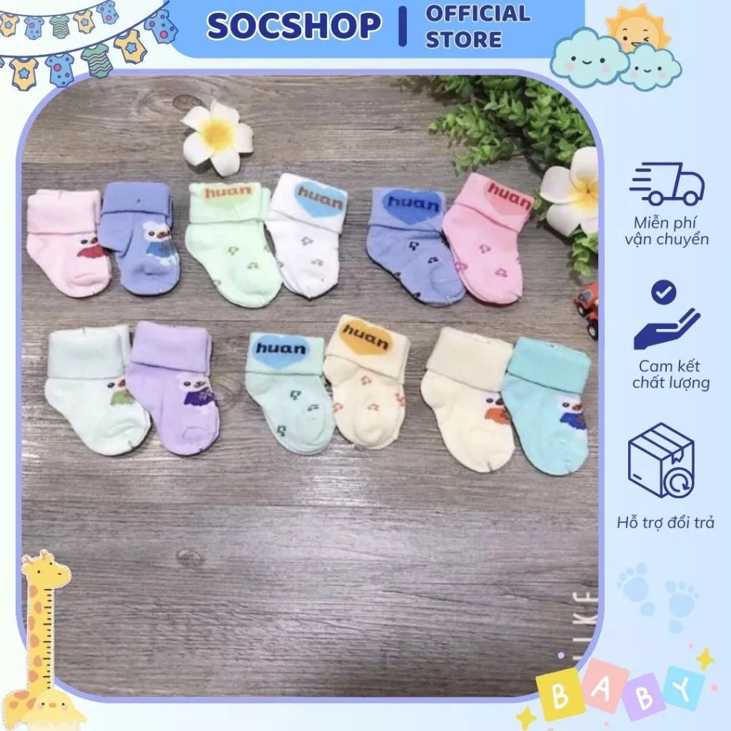 Tất len sơ sinh 0-3m ( set 5 đôi )