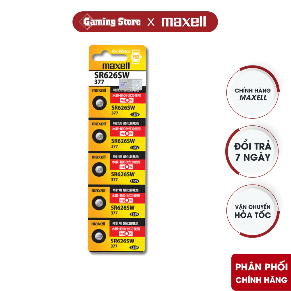 Pin Maxell SR626SW / 377 (Đồng Hồ Đeo Tay) - Hàng Chính Hãng