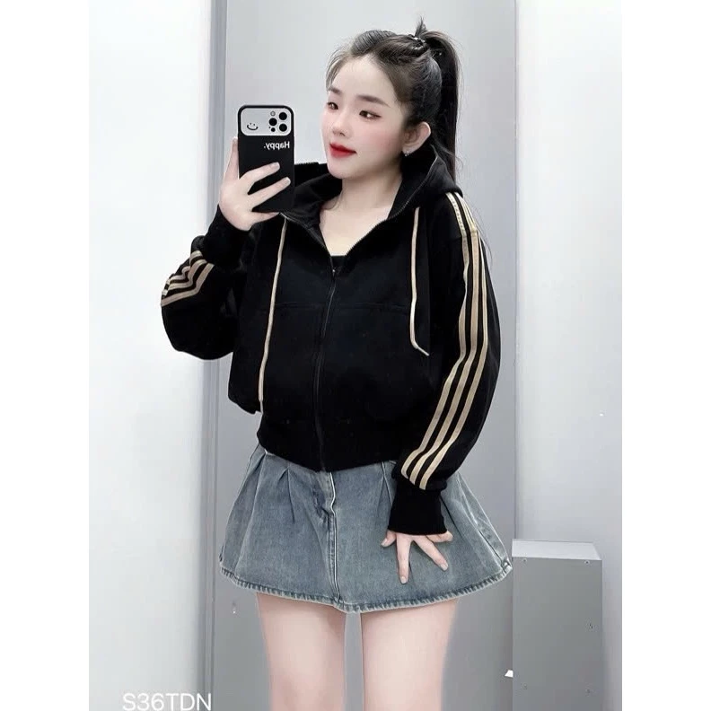 Áo Khoác Nỉ Phối Viền Sọc Cầu Vòng CÓ NÓN BASIC Thời Trang Cực ĐẸP Mẫu Cực HOT Hiện Nay