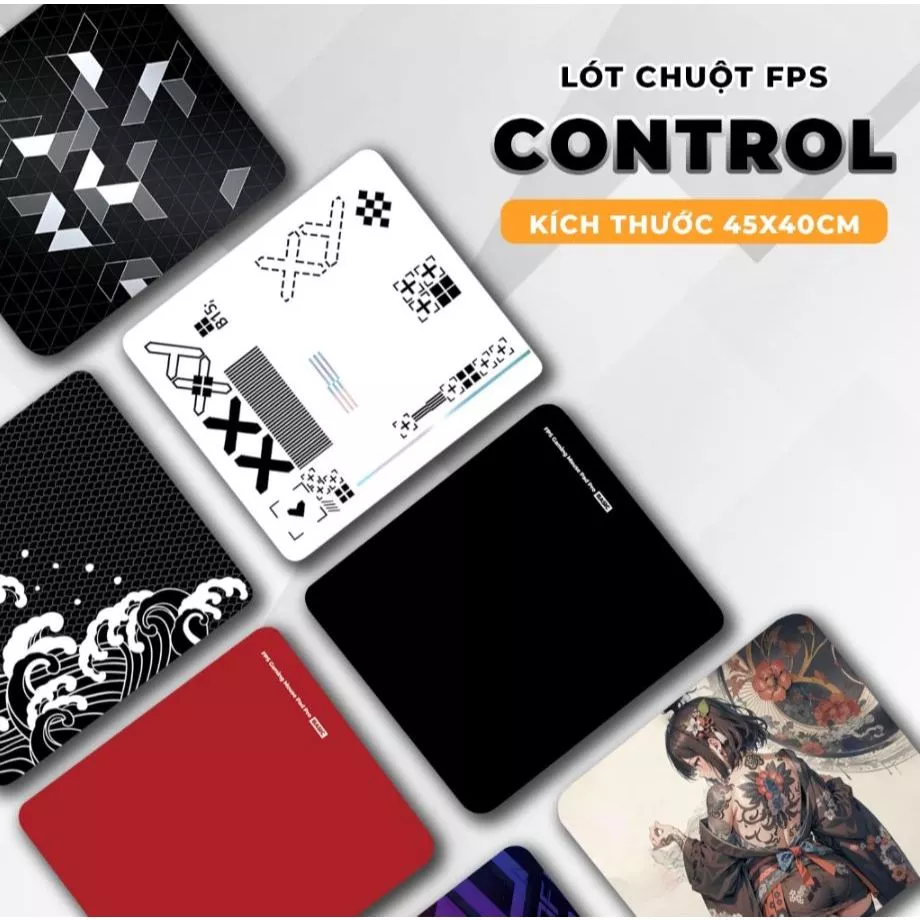 Pad chuột CONTROL FPS 40x45cm chuyên game độ chính xác cực cao, kiểm soát chuột tuyệt đối - Lót chuột cao cấp nhập khẩu