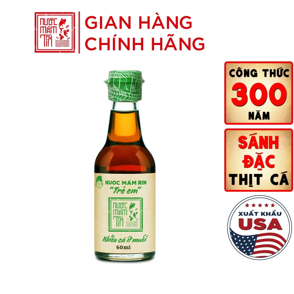 [DATE 2028] Nước mắm tĩn trẻ em cho bé ăn dặm độ đạm 42N 60ML nhiều cá ít muối