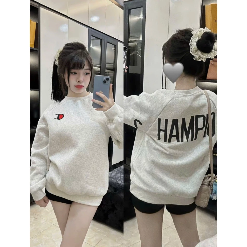 Áo Sweater Nỉ Bông Champion, Áo Đôi Nam Nữ Cực Đẹp, Cam Kết Form Unisex Nỉ Bông Cho Nam Nữ Cực Đẹp